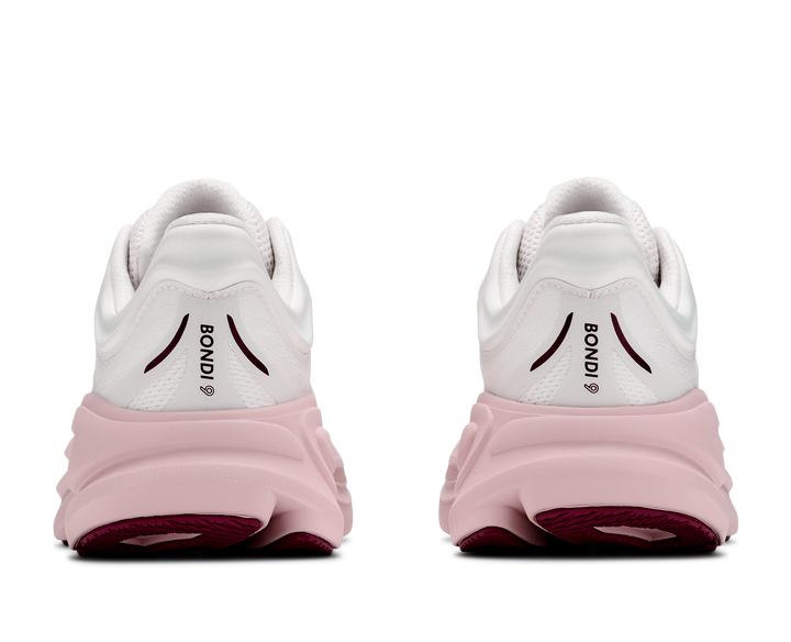 Hoka Womens Bondi 9 - White/Pink Opal - Neutral - AW26