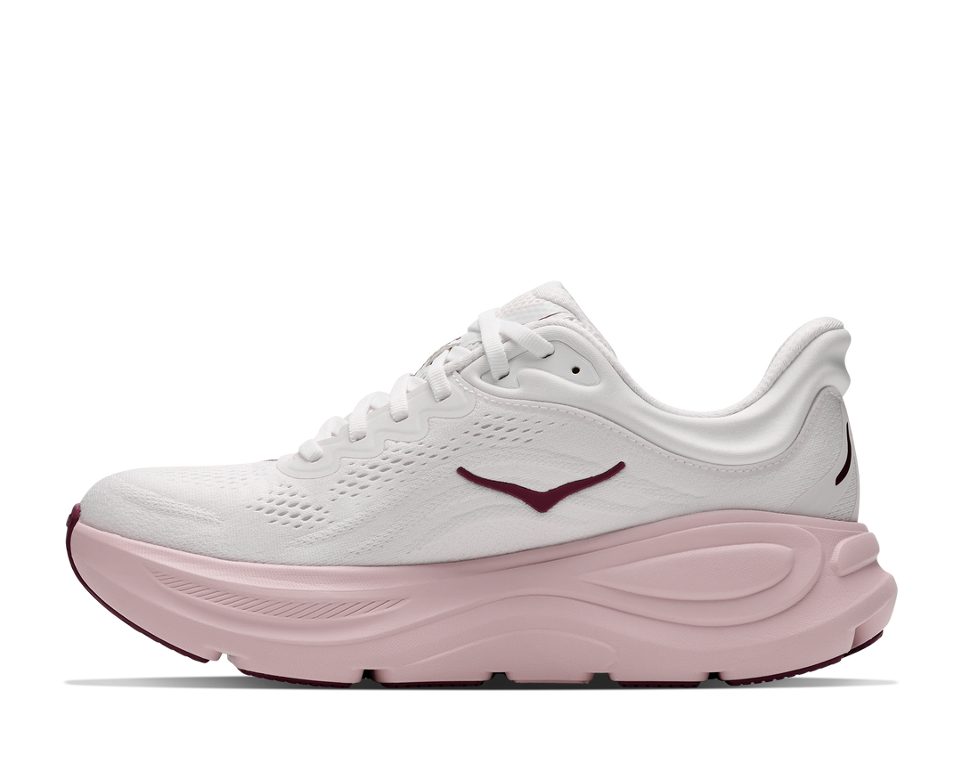 Hoka Womens Bondi 9 - White/Pink Opal - Neutral - AW26