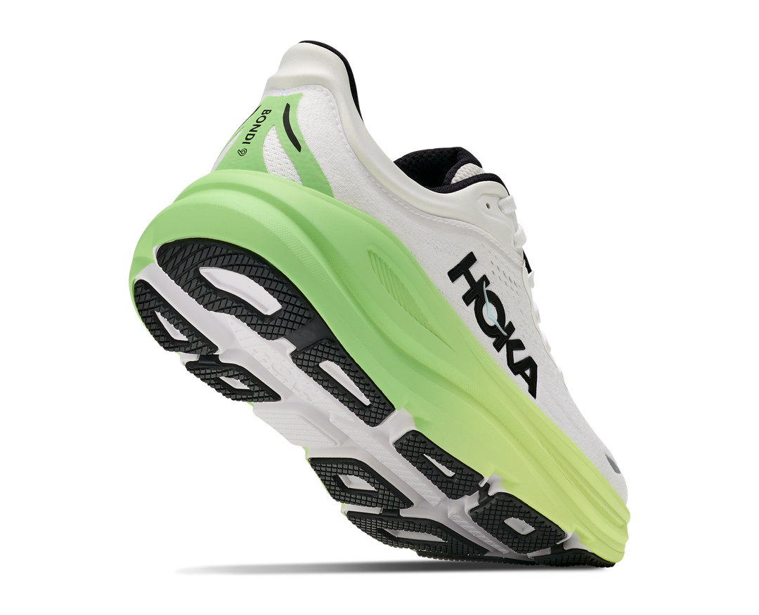 Hoka Womens Bondi 9 - White/Tart Apple - Neutral - AW26