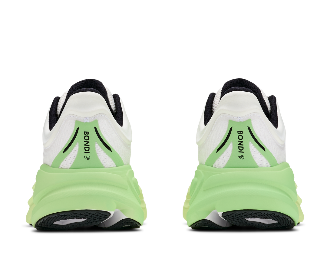 Hoka Womens Bondi 9 - White/Tart Apple - Neutral - AW26