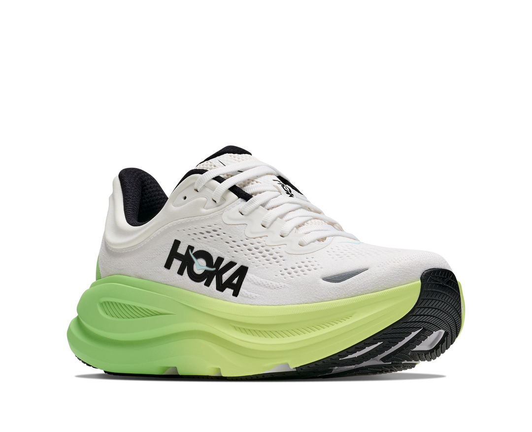 Hoka Womens Bondi 9 - White/Tart Apple - Neutral - AW26