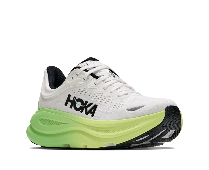 Hoka Womens Bondi 9 - White/Tart Apple - Neutral - AW26