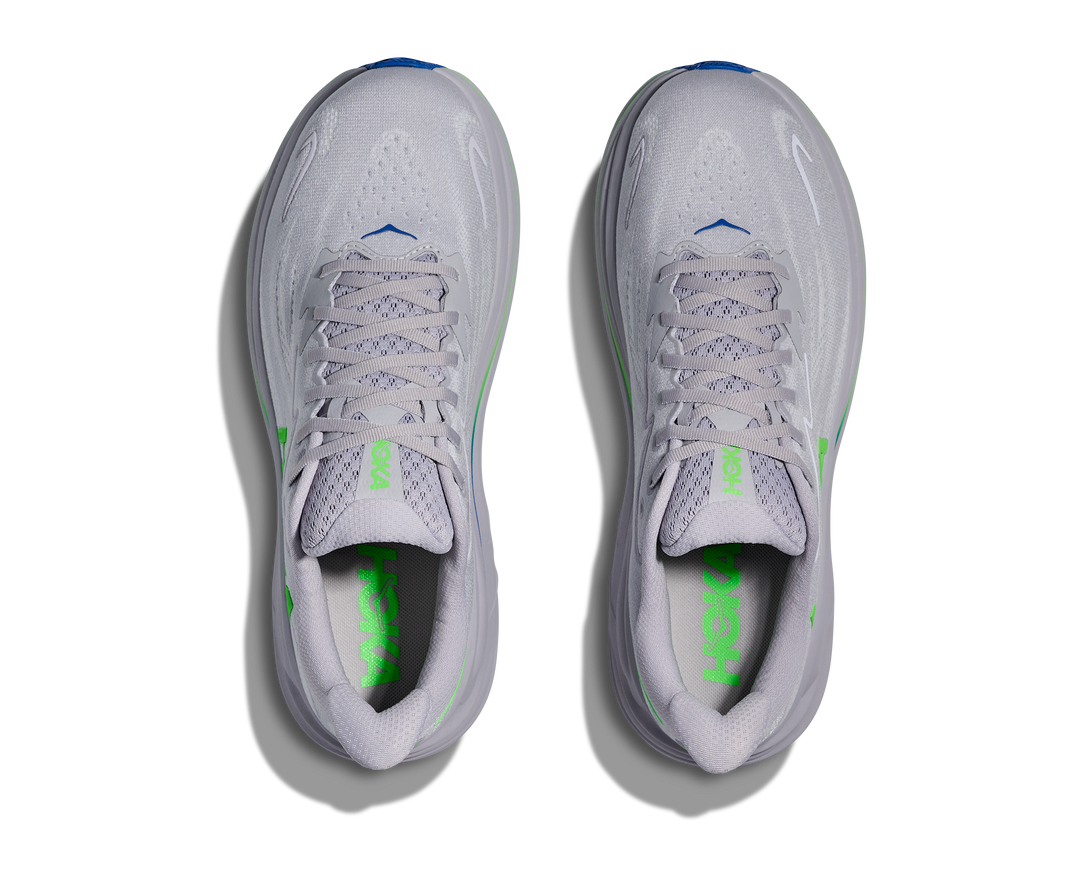 Hoka Herren Clifton 10 – Aschgrau/Neongrün – Neutral – SS26