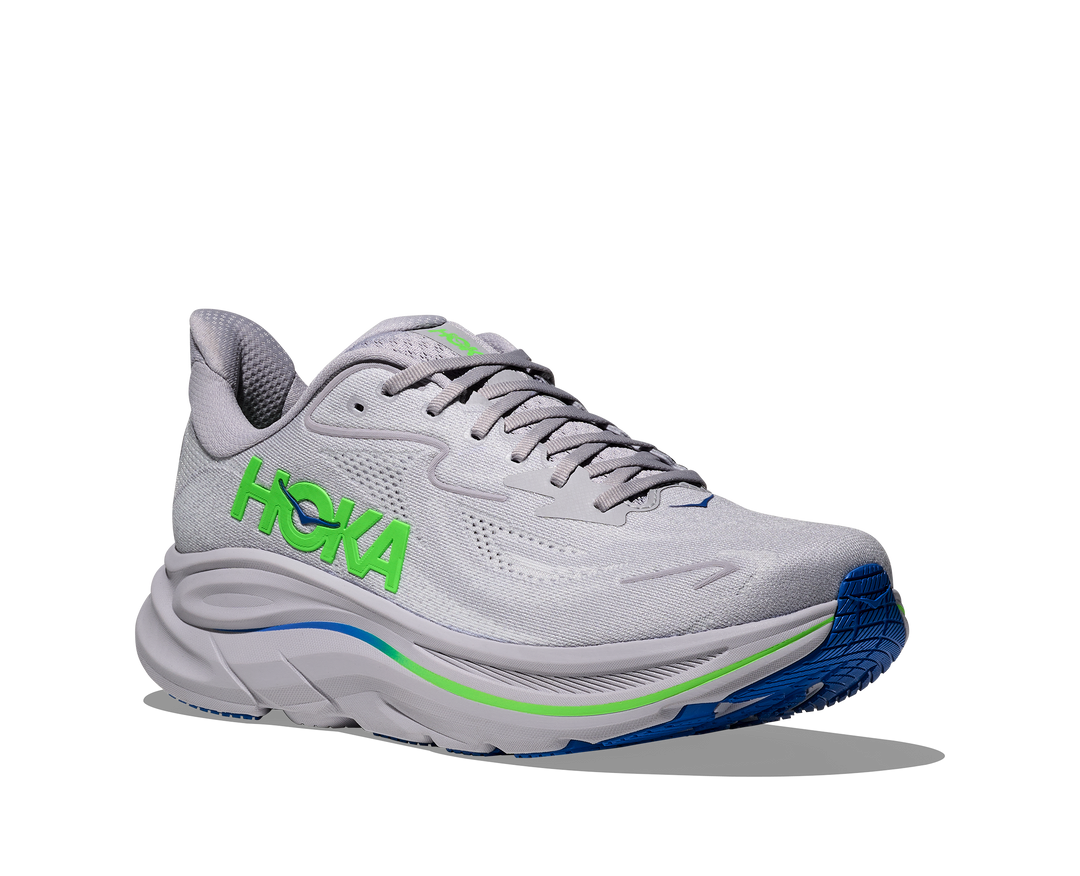 Hoka Herren Clifton 10 – Aschgrau/Neongrün – Neutral – SS26
