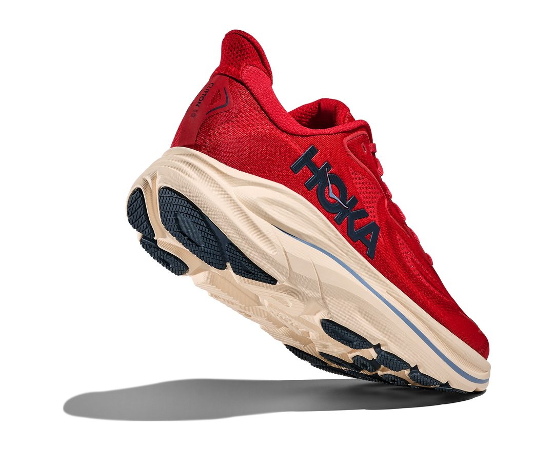 Hoka Mens Clifton 10 - Vermillion/Varsity Navy - Neutral - SS26
