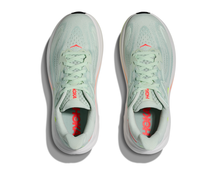 Hoka Womens Clifton 10 - Sea Glass/Neon Flame - Neutral - SS26