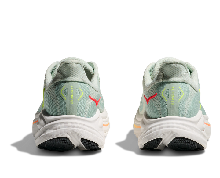 Hoka Womens Clifton 10 - Sea Glass/Neon Flame - Neutral - SS26