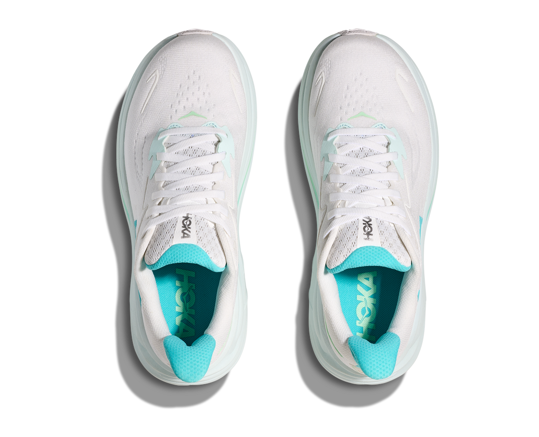 Hoka Womens Clifton 10 Wide - D Width - White/Cielo Blue - Neutral - AW25