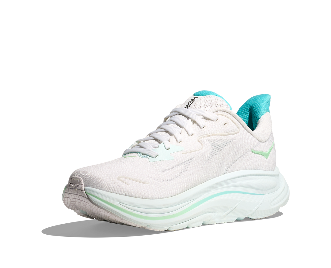 Hoka Womens Clifton 10 Wide - D Width - White/Cielo Blue - Neutral - AW25