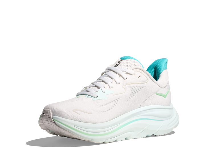 Hoka Womens Clifton 10 Wide - D Width - White/Cielo Blue - Neutral - AW25