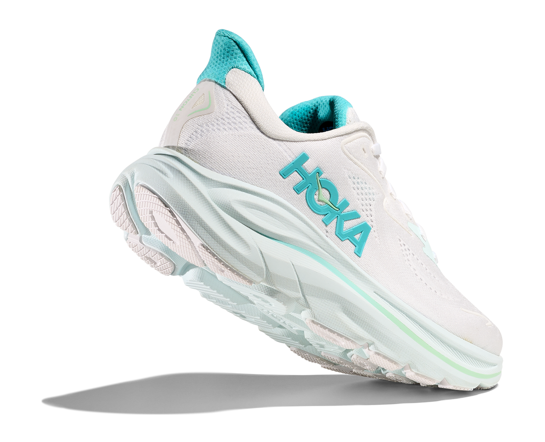 Hoka Womens Clifton 10 Wide - D Width - White/Cielo Blue - Neutral - AW25