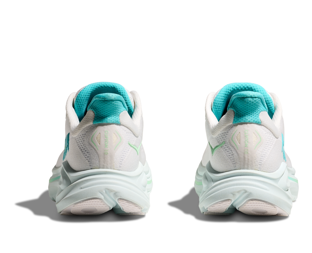 Hoka Womens Clifton 10 Wide - D Width - White/Cielo Blue - Neutral - AW25