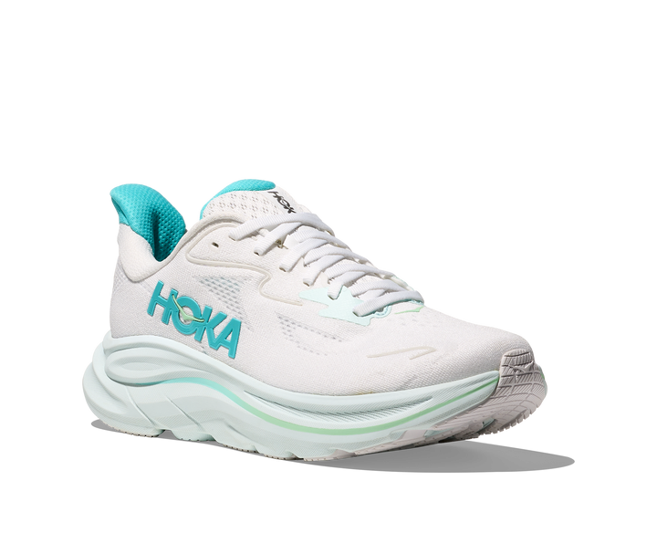 Hoka Womens Clifton 10 Wide - D Width - White/Cielo Blue - Neutral - AW25