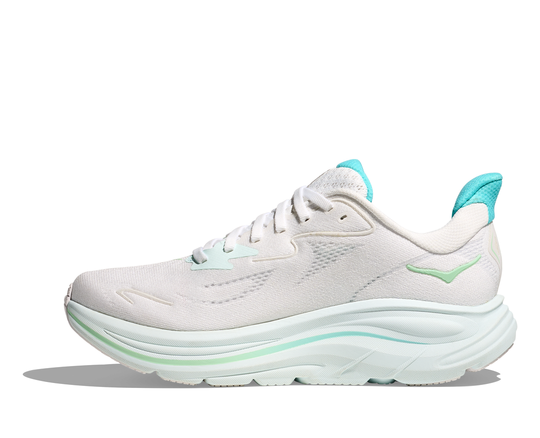 Hoka Womens Clifton 10 Wide - D Width - White/Cielo Blue - Neutral - AW25