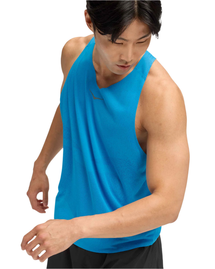 Hoka Mens Race Day Singlet - Hoka Blue