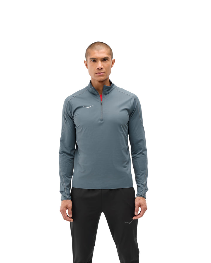 Hoka Mens Glidetech Quarter Zip - Faded Navy