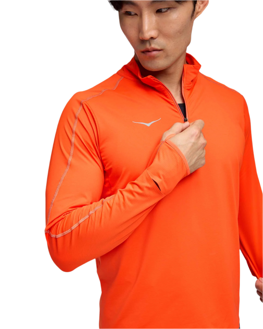Hoka Mens Glidetech Quarter Zip - Lava