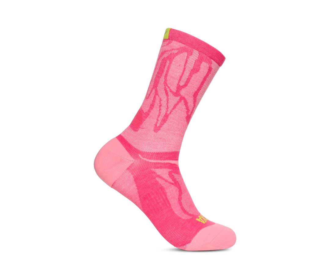 Hoka Unisex Clifton Crew Run Sock - Electric Rose