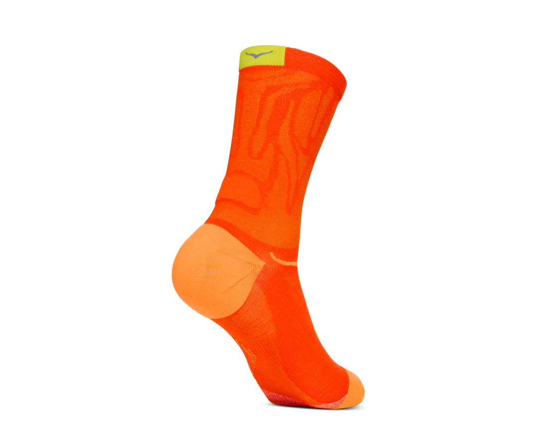 Hoka Unisex Clifton Crew Run Sock - Lava