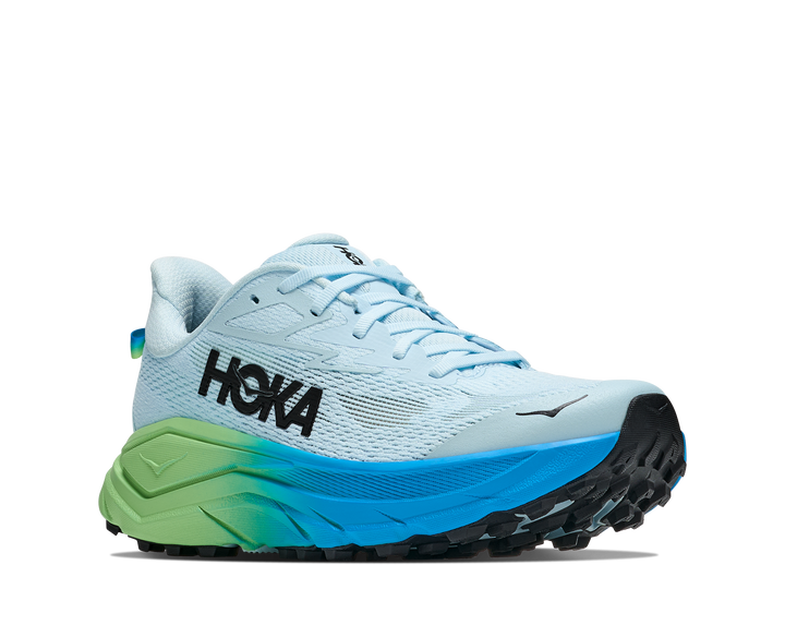 Hoka Womens Challenger 8 Wide - D Width - Glimmering Blue/Tart Apple - Trail - AW26