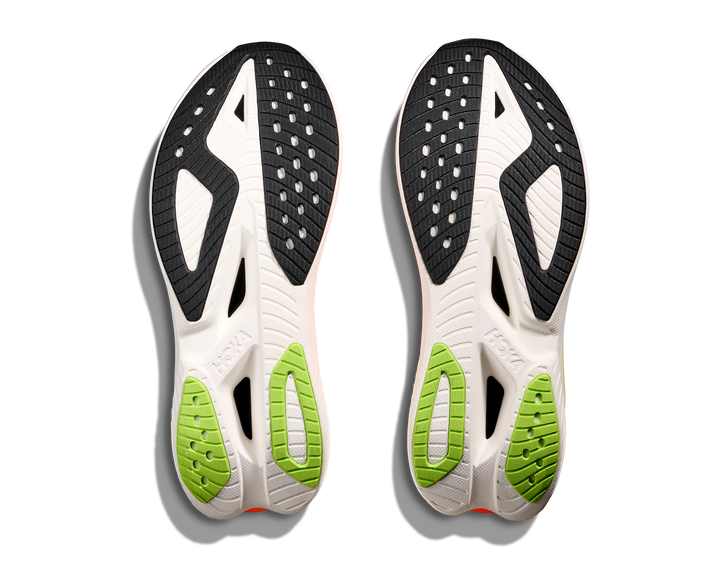 Hoka Mens Mach X 3 - White/Neon Tangerine - Neutral - AW25