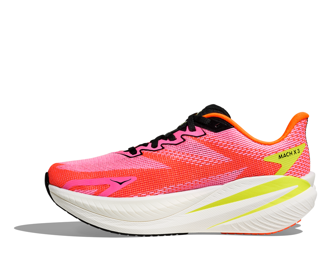 Hoka Womens Mach X 3 - Neon Rose/Neon Tangerine - Neutral - AW25