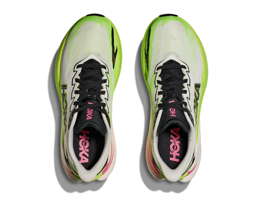 Hoka Womens Mach X 3 - White/Neon Lime - Neutral - AW25