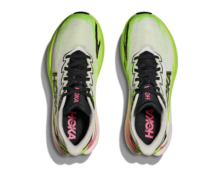 Hoka Womens Mach X 3 - White/Neon Lime - Neutral - AW25