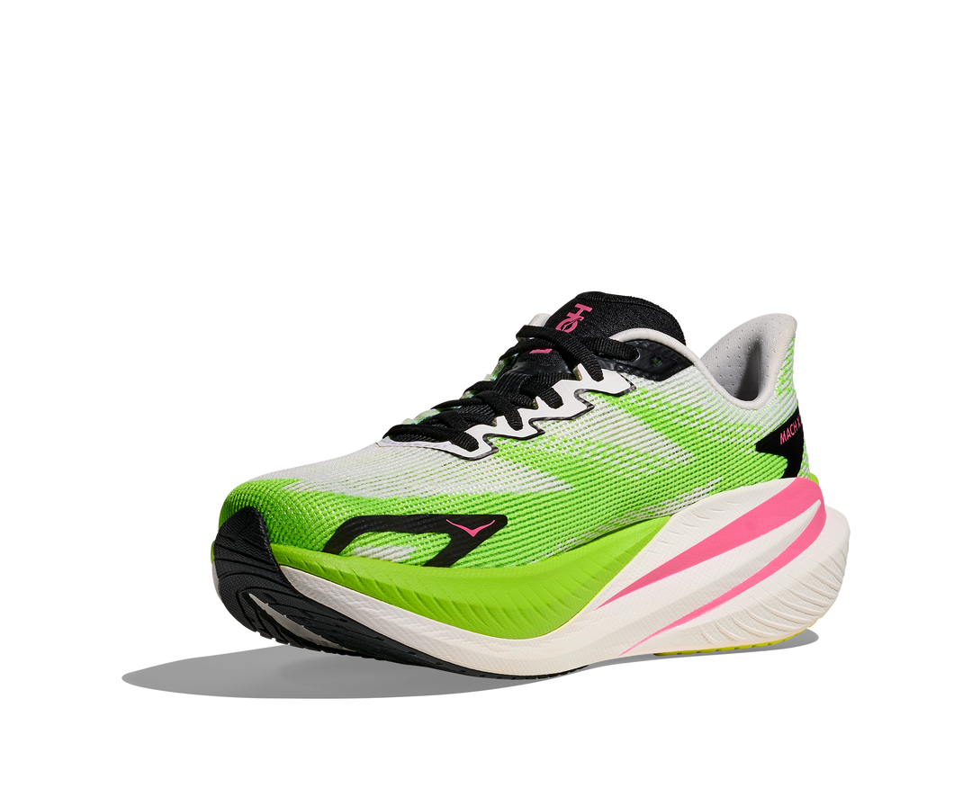 Hoka Womens Mach X 3 - White/Neon Lime - Neutral - AW25