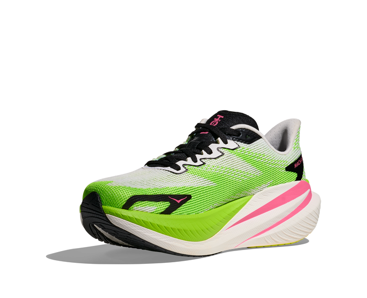 Hoka Womens Mach X 3 - White/Neon Lime - Neutral - AW25