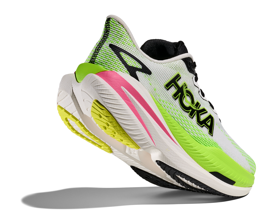 Hoka Womens Mach X 3 - White/Neon Lime - Neutral - AW25