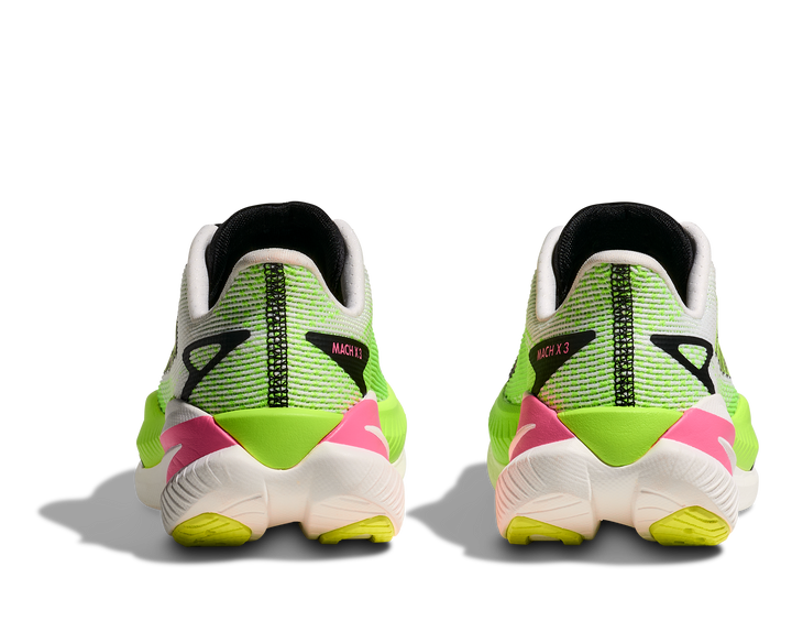 Hoka Womens Mach X 3 - White/Neon Lime - Neutral - AW25