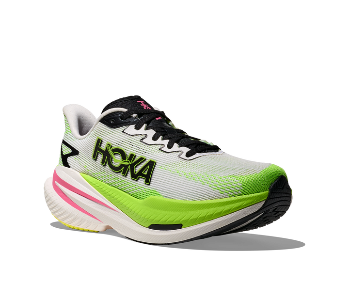 Hoka Womens Mach X 3 - White/Neon Lime - Neutral - AW25