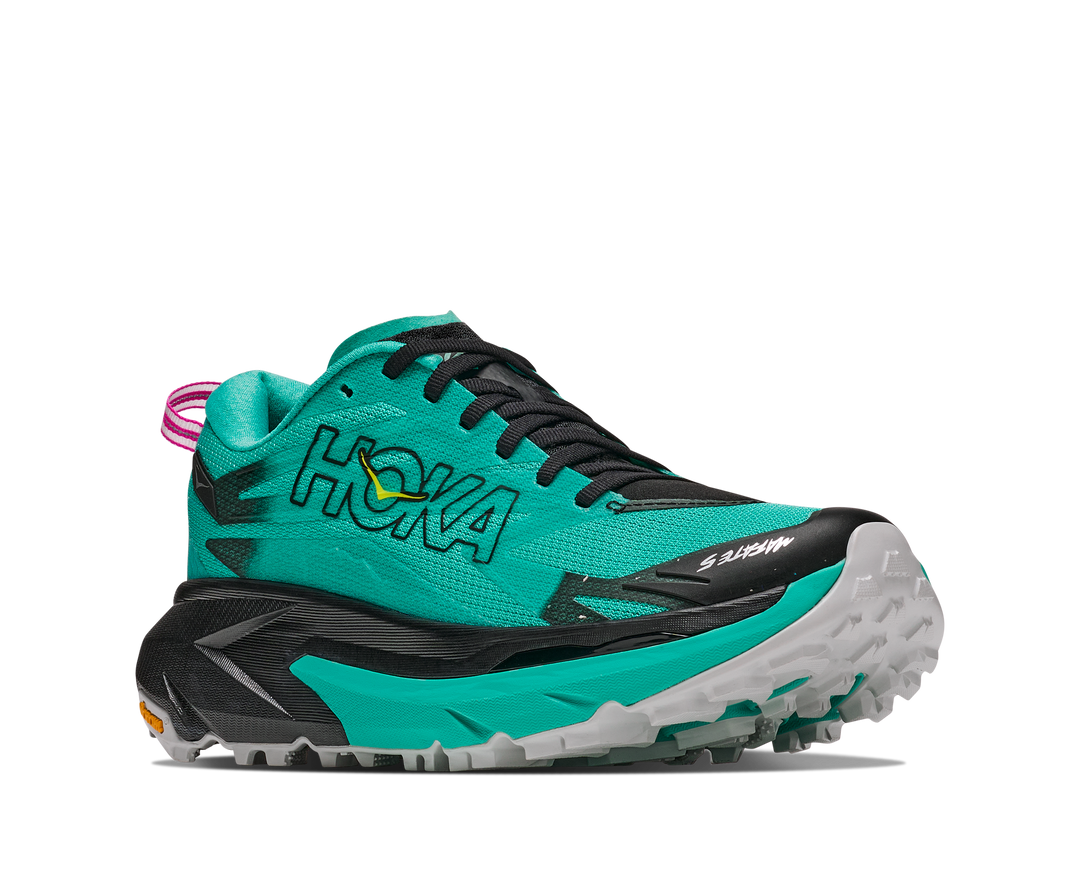 Hoka Womens Mafate 5 - Black/Electric Aqua - Trail - AW26