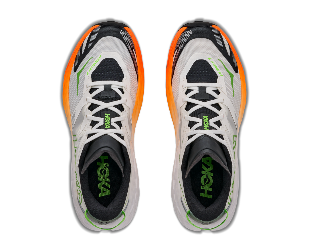 Hoka Mens Speedgoat 7 - Frost/Neon Tangerine - Trail - AW26