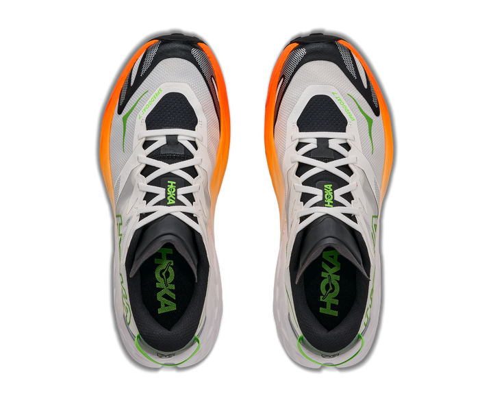 Hoka Mens Speedgoat 7 - Frost/Neon Tangerine - Trail - AW26