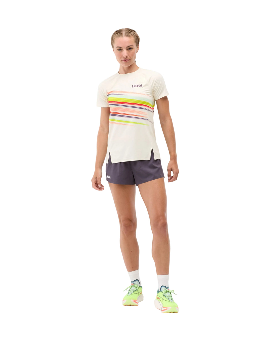 Hoka Damen Race Day Kurzarm – Alabaster Flare – SS26