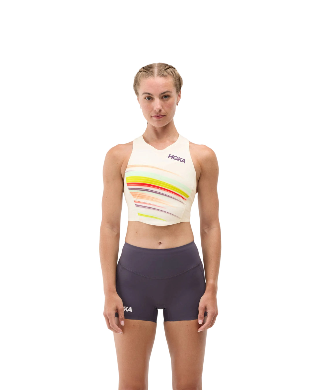 Hoka Damen Race Day Crop-BH – Alabaster Flare – SS26