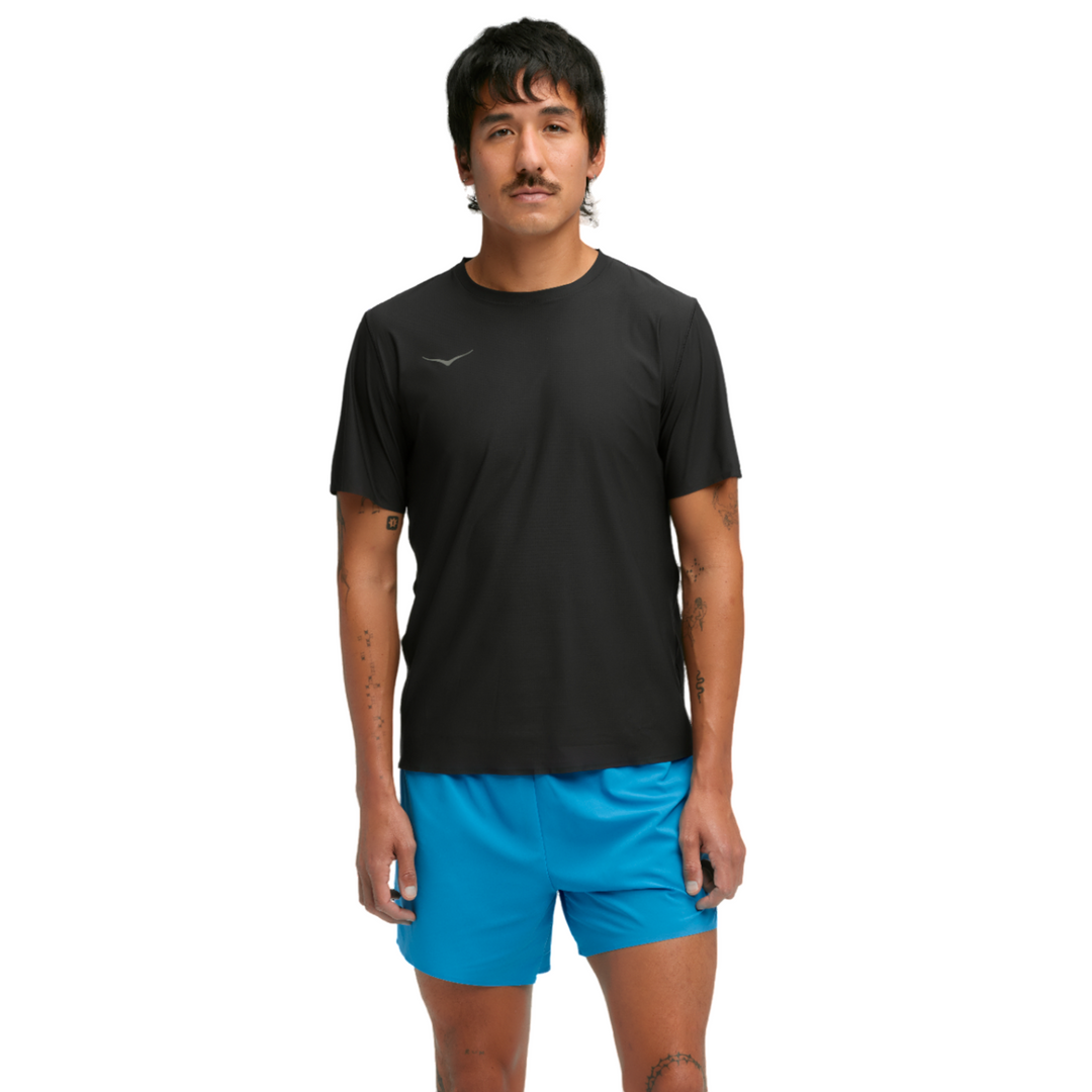 Hoka Mens Airolite Run Short Sleeve 2.0 - Black