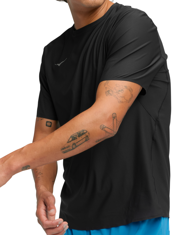 Hoka Mens Airolite Run Short Sleeve 2.0 - Black