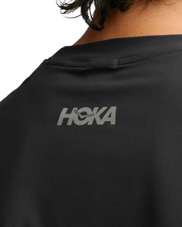 Hoka Mens Airolite Run Short Sleeve 2.0 - Black