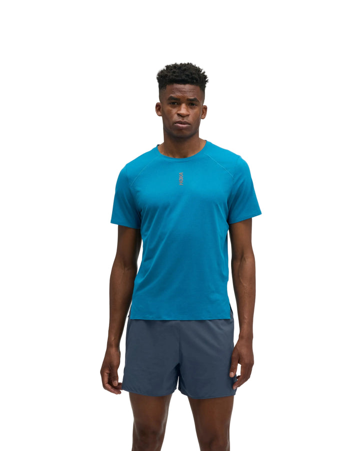 Hoka Mens Everyrun Short Sleeve - Night Glow Blue - AW26