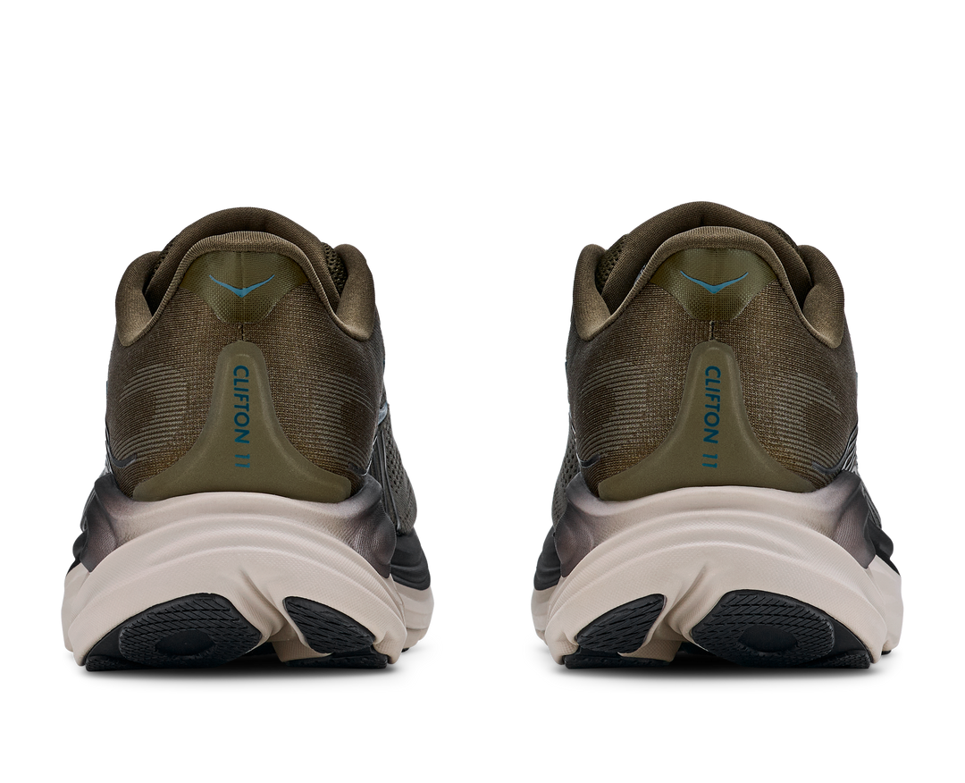 Hoka Mens Clifton 11 - Antique Olive/River Rock Grey - Neutral - AW26