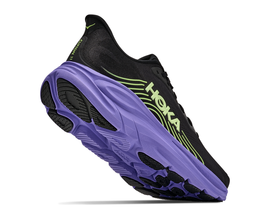 Hoka Mens Clifton 11 - Black/Neon Yuzu - Neutral - AW26