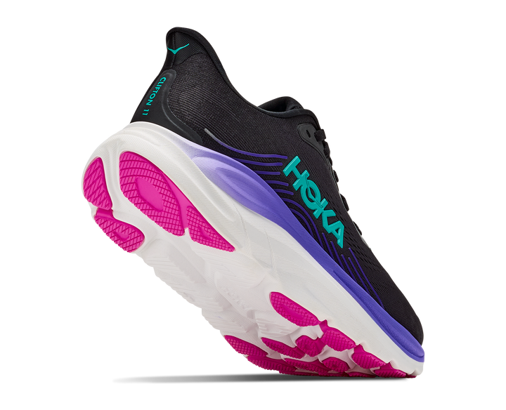 Hoka Womens Clifton 11 - Black/Neon Nebula - Neutral - AW26