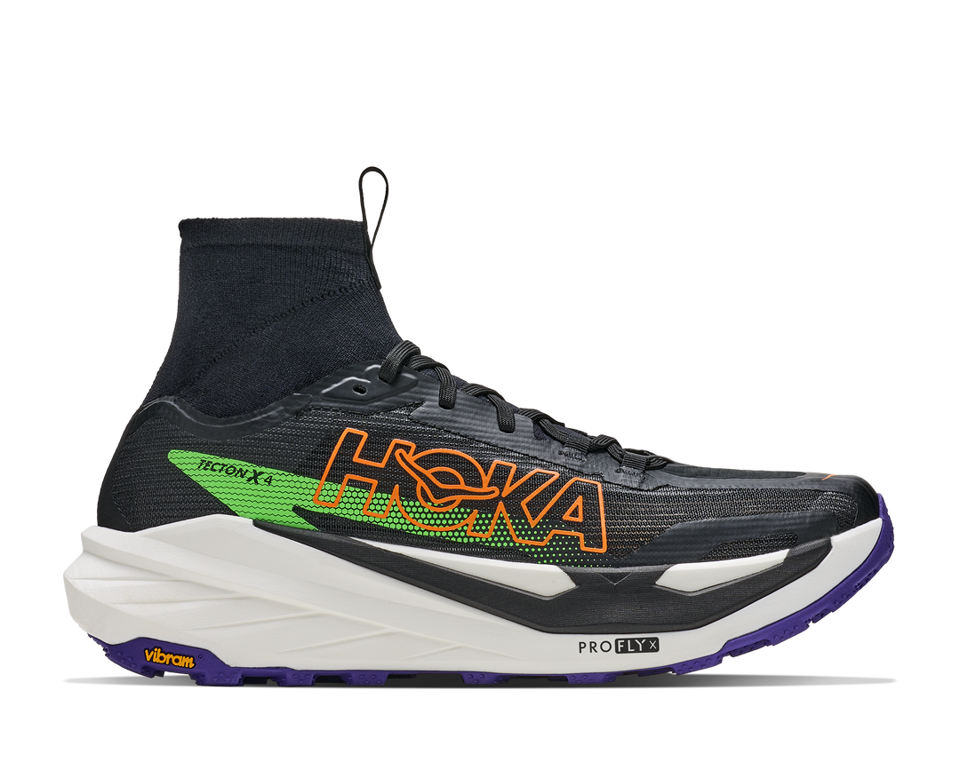 Hoka Mens Tecton X 4 - Black/Neon Green - Trail - AW26