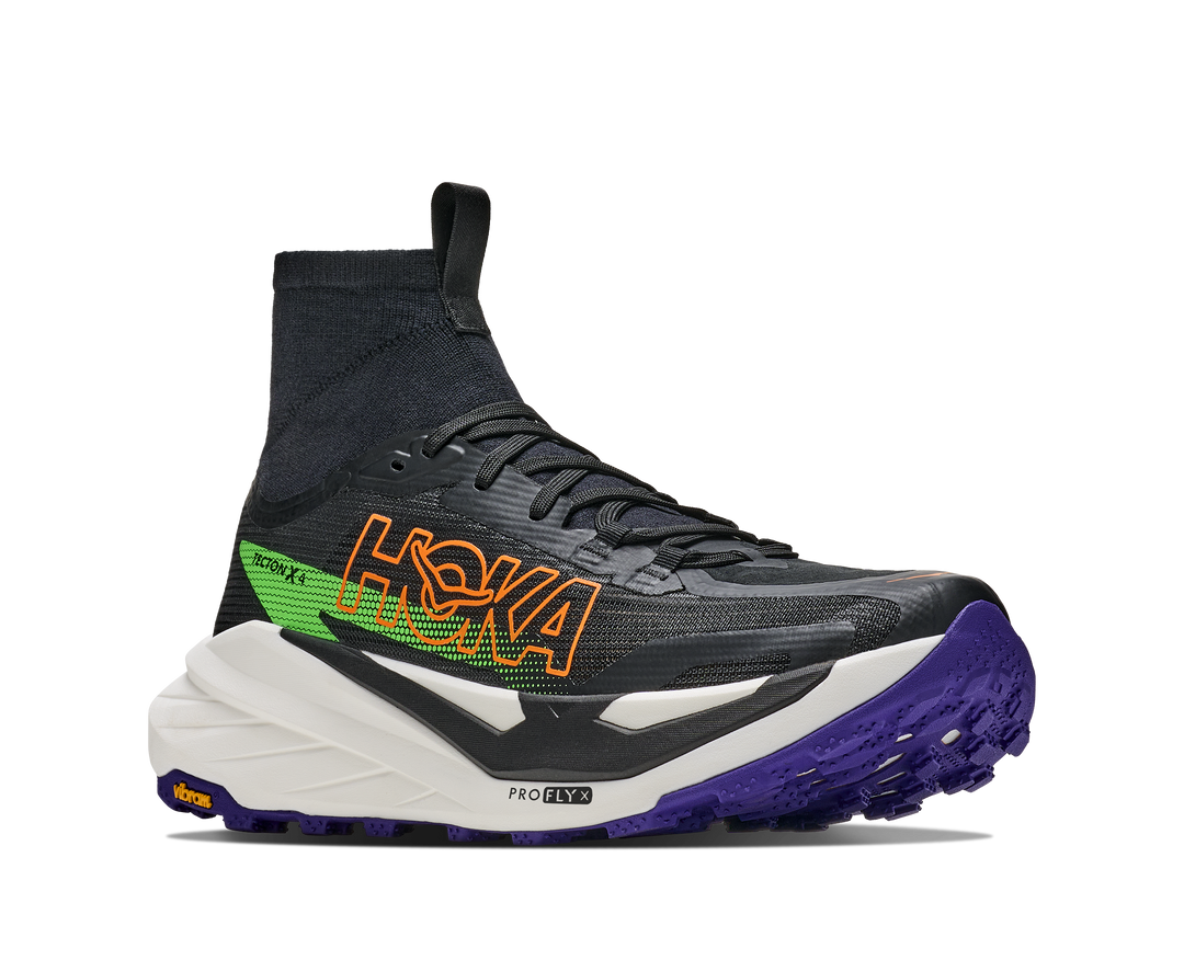 Hoka Mens Tecton X 4 - Black/Neon Green - Trail - AW26