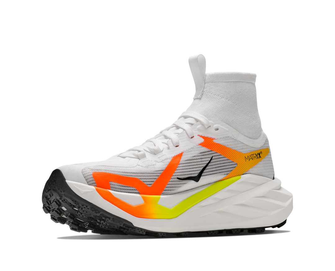 Hoka Mens Tecton X 4 - Frost/Neon Tangerine - Trail - AW26