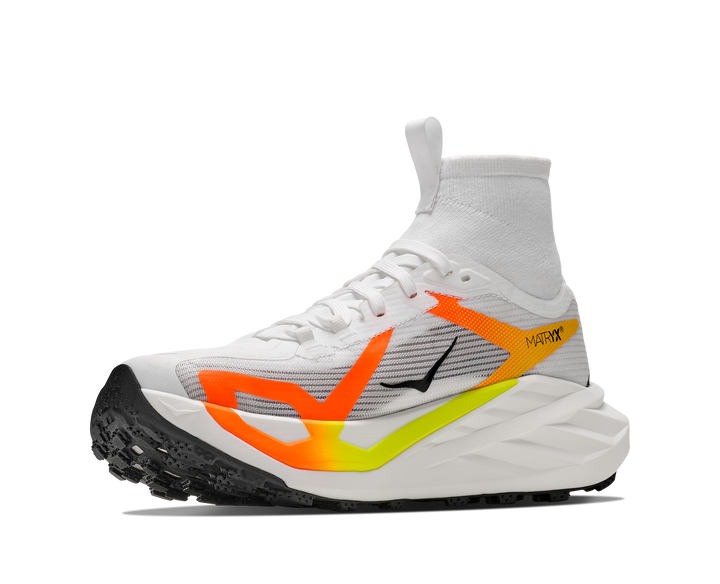 Hoka Mens Tecton X 4 - Frost/Neon Tangerine - Trail - AW26