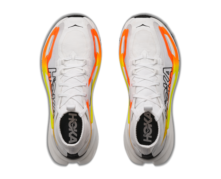 Hoka Womens Tecton X 4 - Frost/Neon Tangerine - Trail - AW26